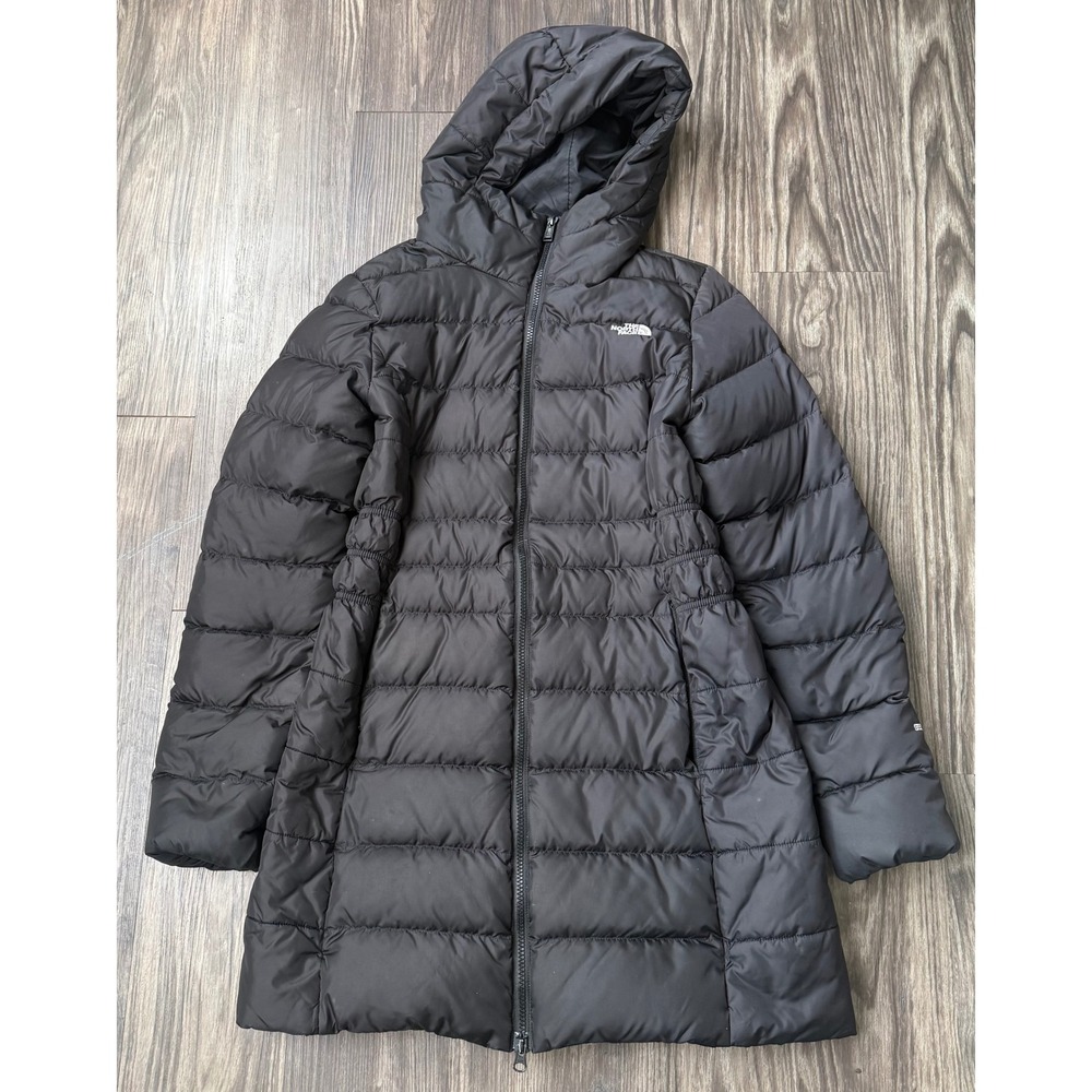 The North Face Womens Black 550 Down Hooded Puffer Parka Jacket Size M